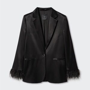 mango feather blazer
